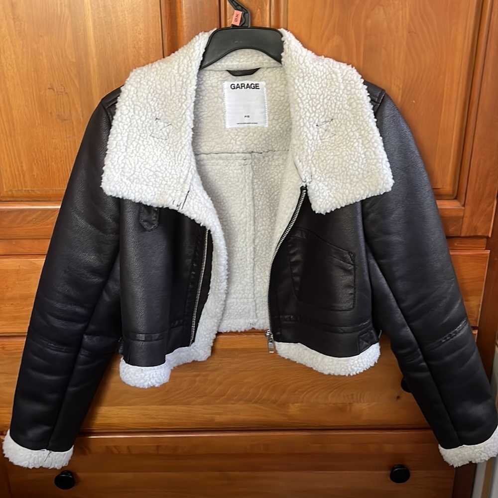 Faux Leather Shearling Jacket - image 3
